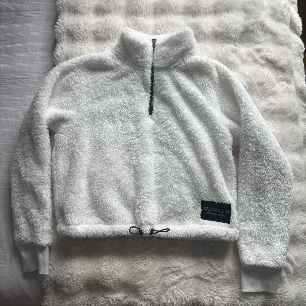 Calvin Klein White Quarter Zip